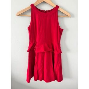 Kate Spade Girls Skirt The Rules Red‎ Peplum Waist Sleeveless Dress Size 12